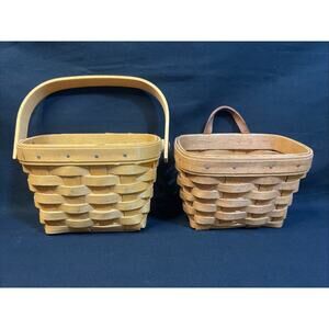 Longaberger 1992 & 1997 Small Rectangle Trinket Basket Lot
